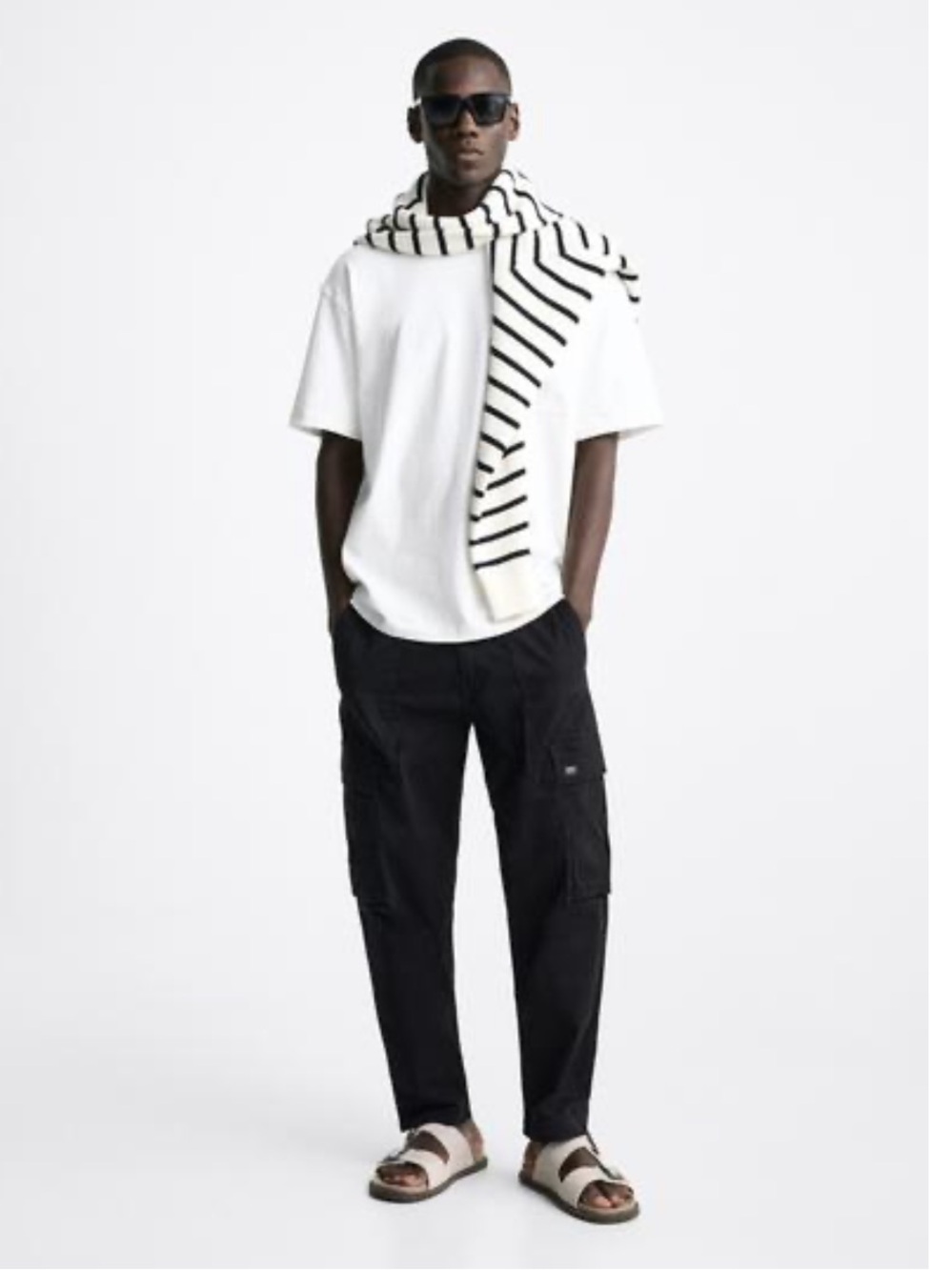 New Cotton Cargo Pants Black Zara Men’s Size 36 Waist